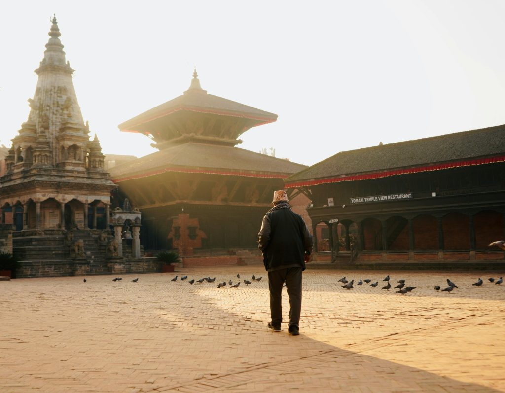 A man exploring central Nepal.